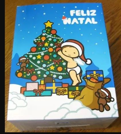 Menino na Arvore Natal - Pintado Mão NOVO - Oferta de Portes