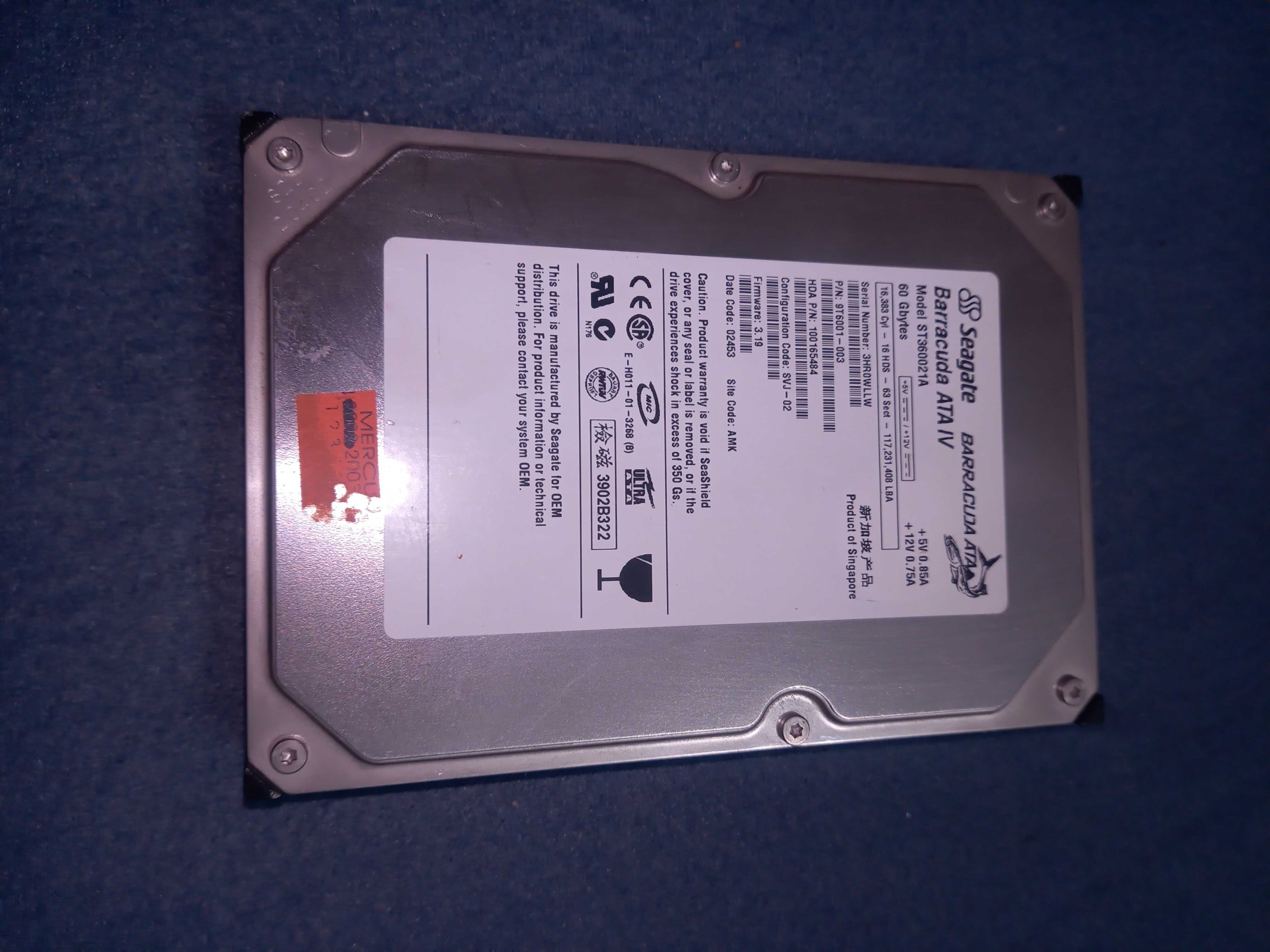 Dysk twardy Seagate ST360021A 60,00 PATA (IDE/ATA) 3,5"