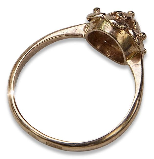 Rosyjski pierścionek z różowego czerwonego złota 14k 585 Wrocław