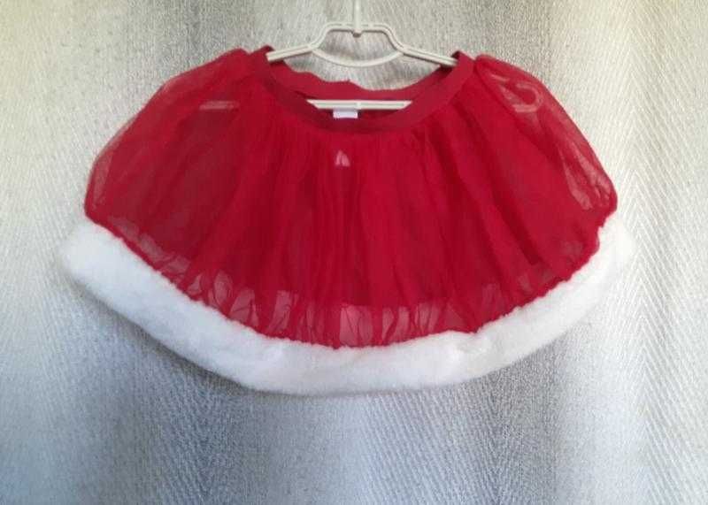 Дитячий карнавальний новорічний костюм червона спідниця 5-6 для танців
