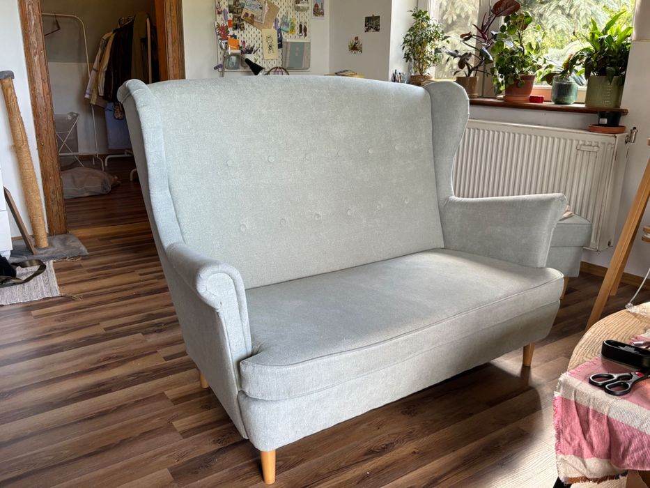 Sofa dwuosobowa, jasnoniebieska