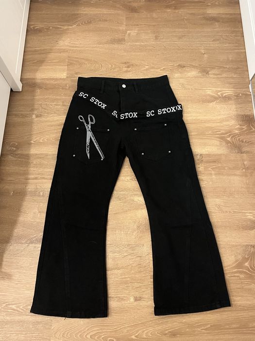 Flare Spodnie szerokie baggy jeans flared fashion XL