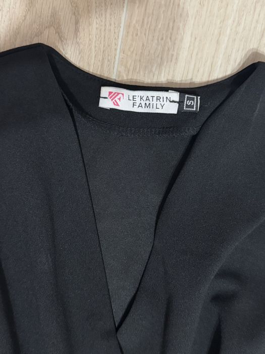 Боді з рукавами з сітки в горох S