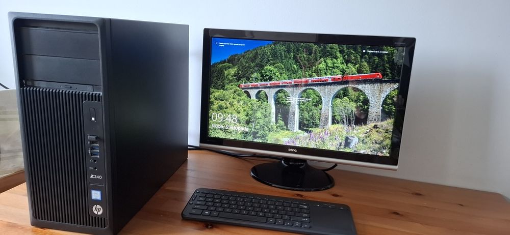 Komputer HP Z240 Tower Workstation + Monitor Benq 24 Cale + klawiatura