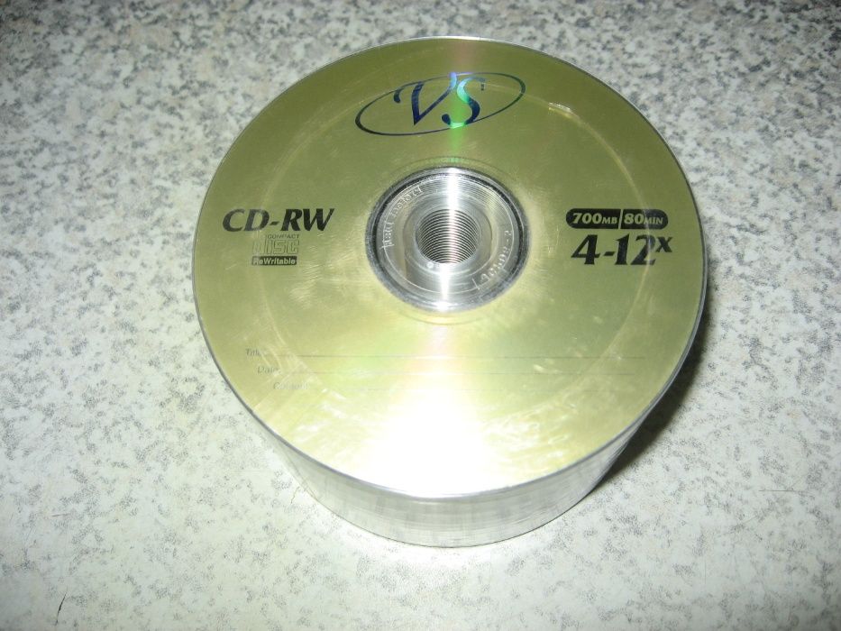 VS 50 дисков CD-RW 700 MB / 80 min / 4-12x,конверты(100),Боксы Ракушка