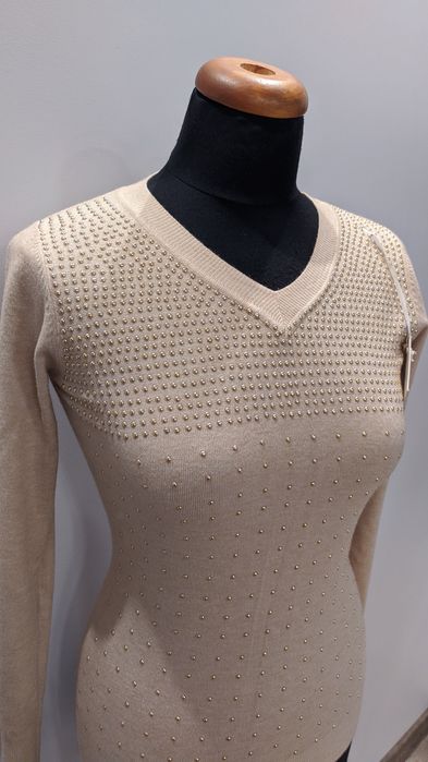 Sweter beżowy nowy z metką kaszmir rozmiar M