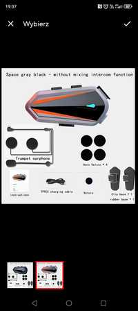 Zestaw słuchawkowy Bluetooth stereo 1600mAh 5,3v głośnomówiący wodoodp