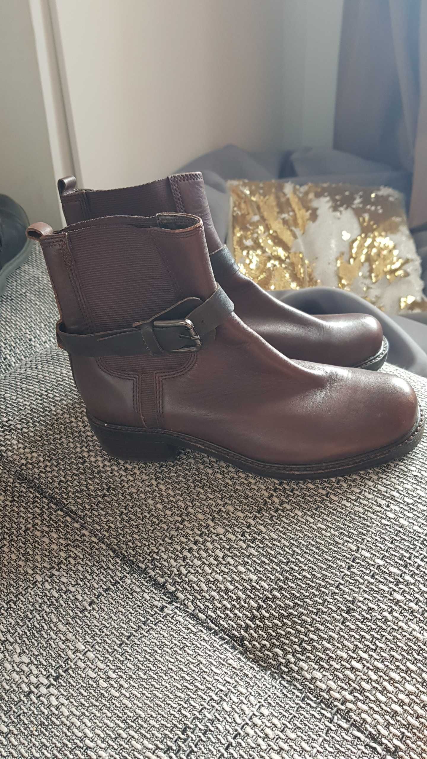 Buty skórzane botki  sztyblety kozaki