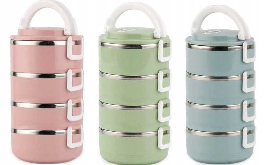 Lunchbox Termos Obiadowy Pojemnik Termiczny Na Żywność Zupę 4 Miski