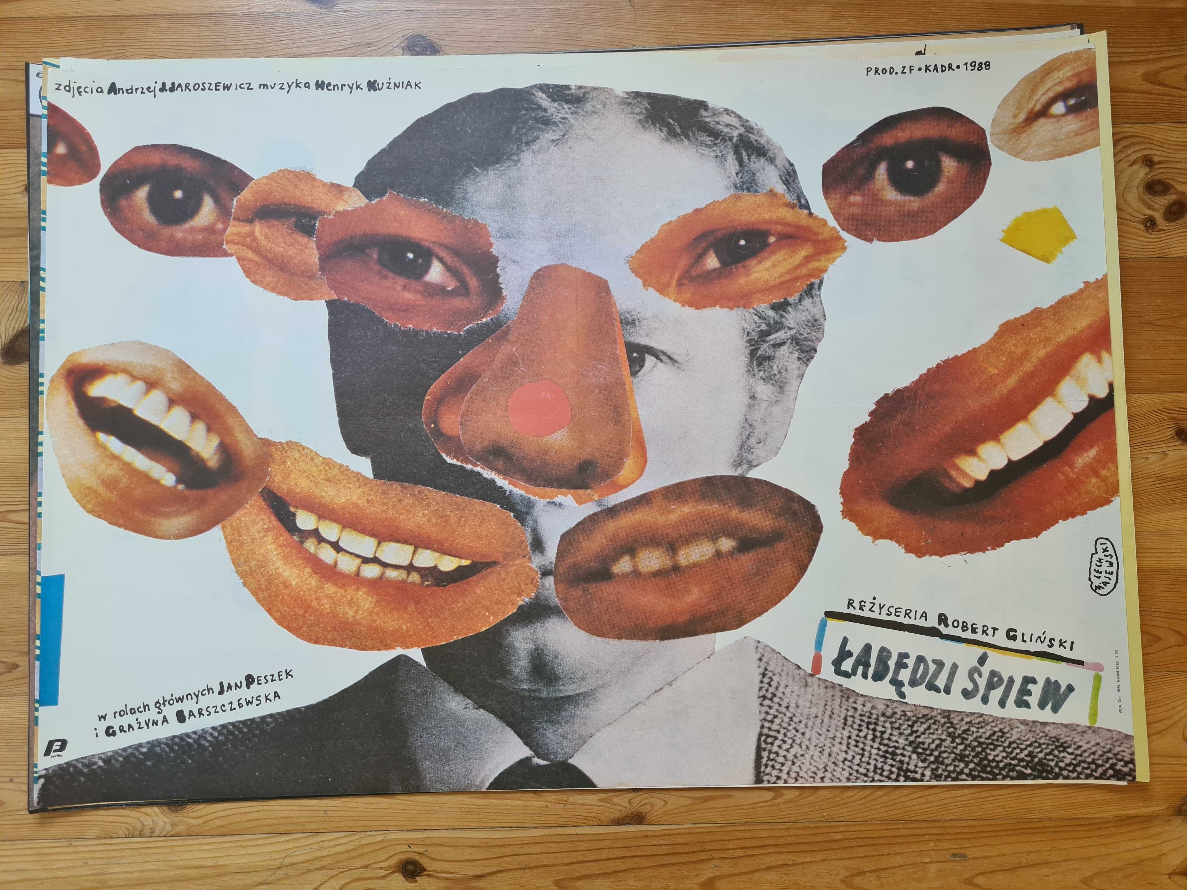 Plakat do filmu: "Łabędzi śpiew" projekt L. Majewski 1988, 96 x 66 cm;
