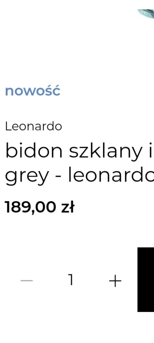 Szklany bidon, butelka IN GIRO STYLE, kosztował 189 zł.