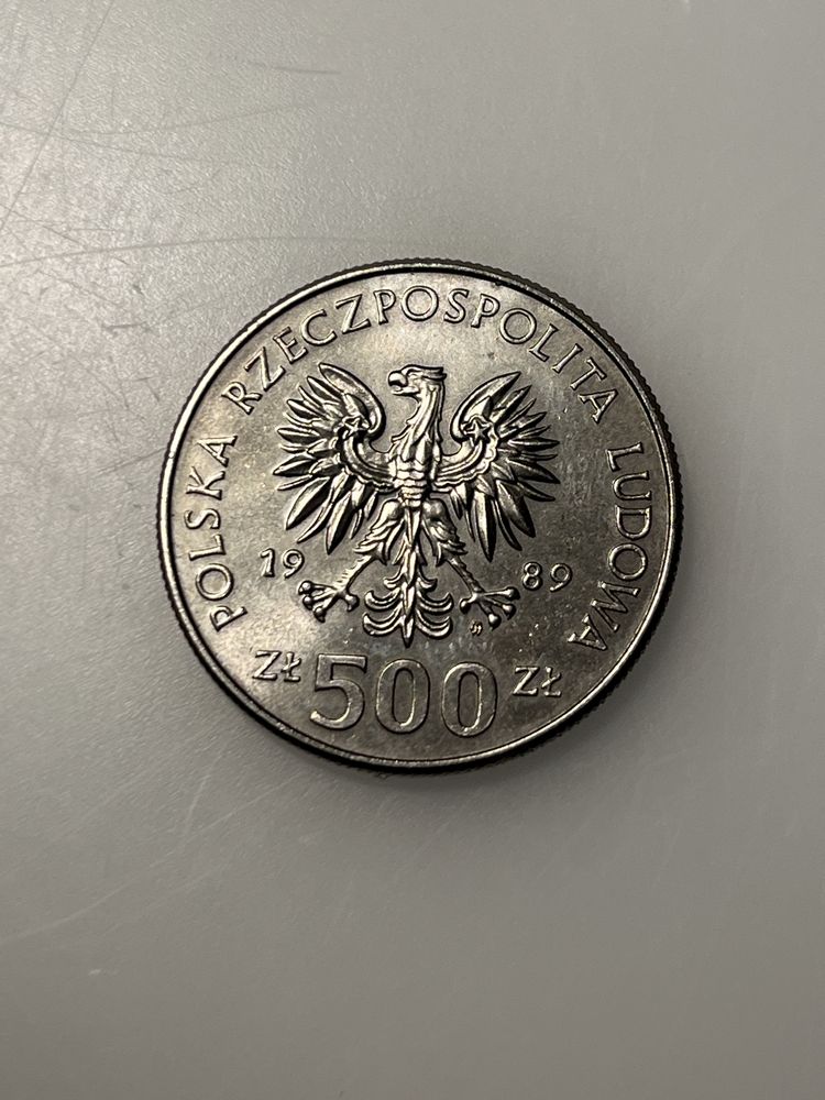 Moneta 500 zł z 1989 roku