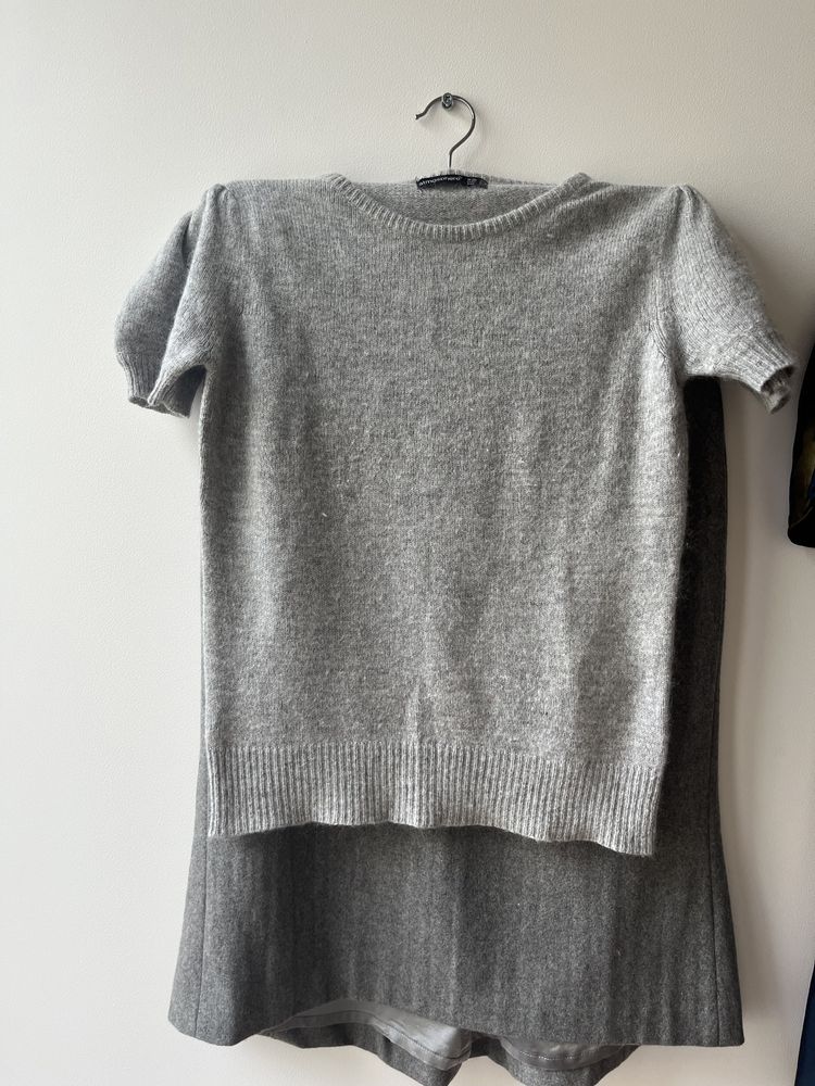 Wełniany zestaw spódnica sweterek angora wełna mle Madelle Rouje