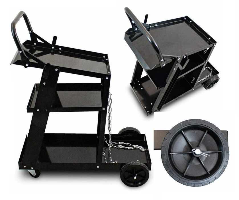 Wózek spawalniczy warsztatowy 3 półki miejsce na butlę gazową