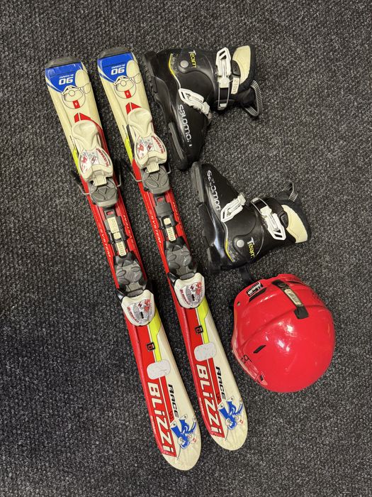 Zestaw Narty Junior Blizzard + Buty Salomon 20/20.5cn + kask Bolle