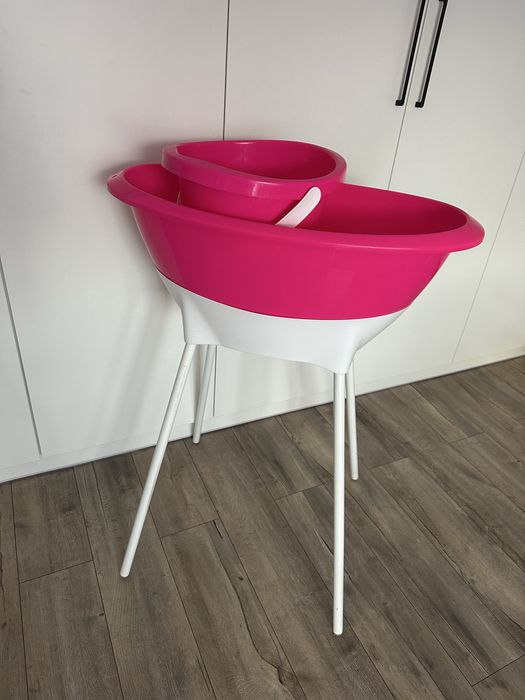 Wanienka niemowlęca luma rozowa stelaz