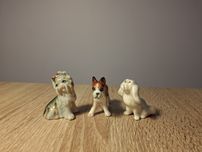 Figurki porcelanowe pieski miniaturki pekińczyk Łomonosow, York, bokse