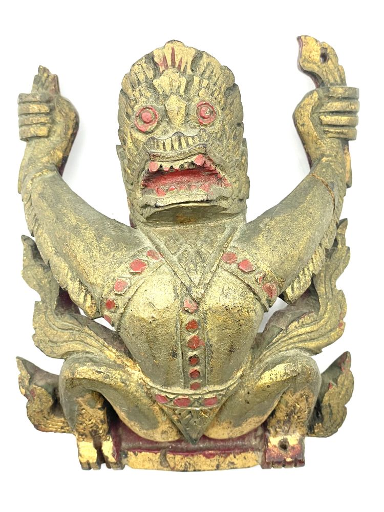 Estátua de Madeira Antiga de Garuda divindade india sec 18