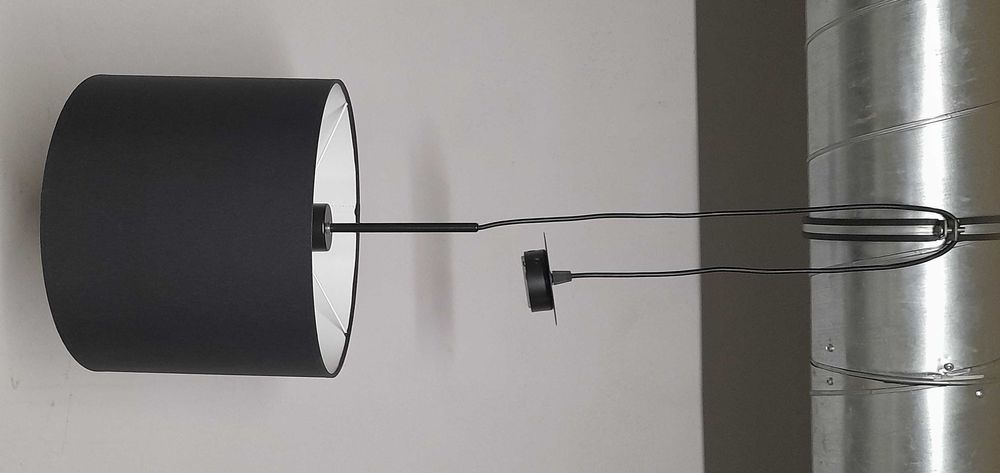 Lampy sufitowe komplet 3szt czarne materiałowe