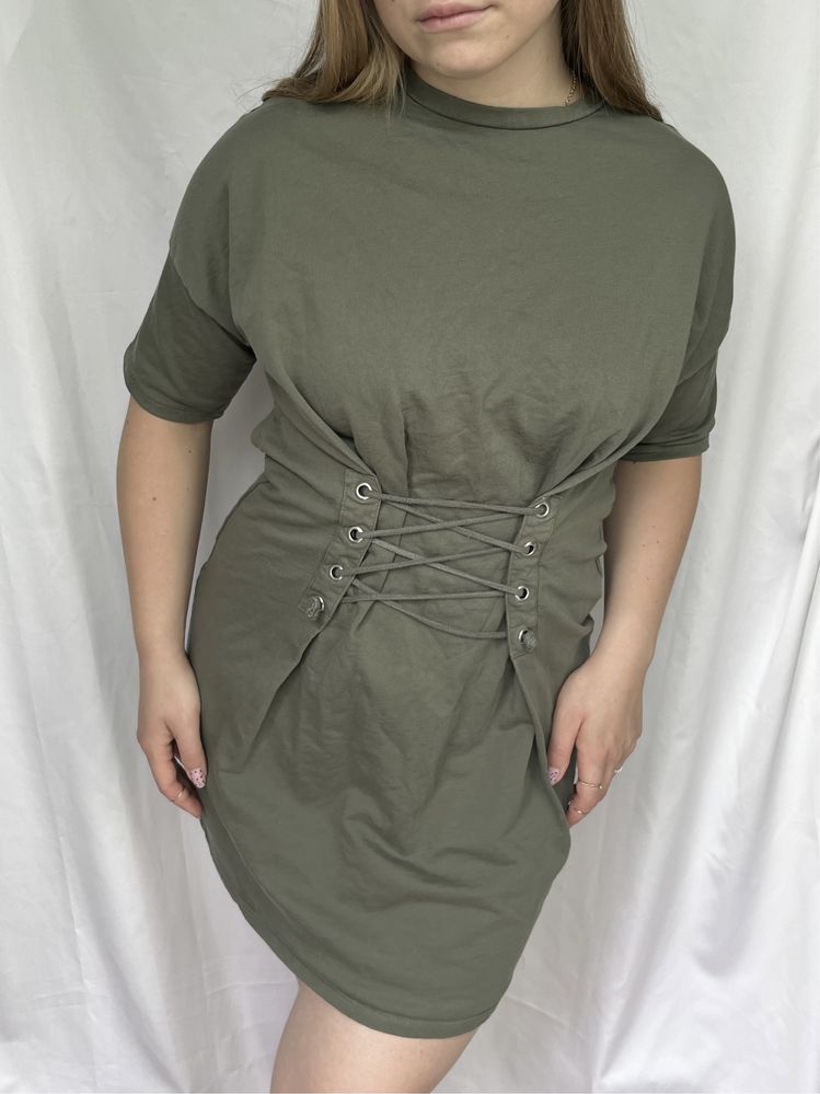 Sukienka dresowa khaki find. oversize XS