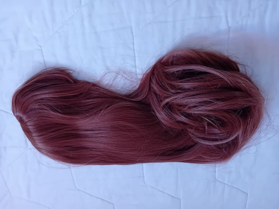 Peruca ruiva cabelo sintético