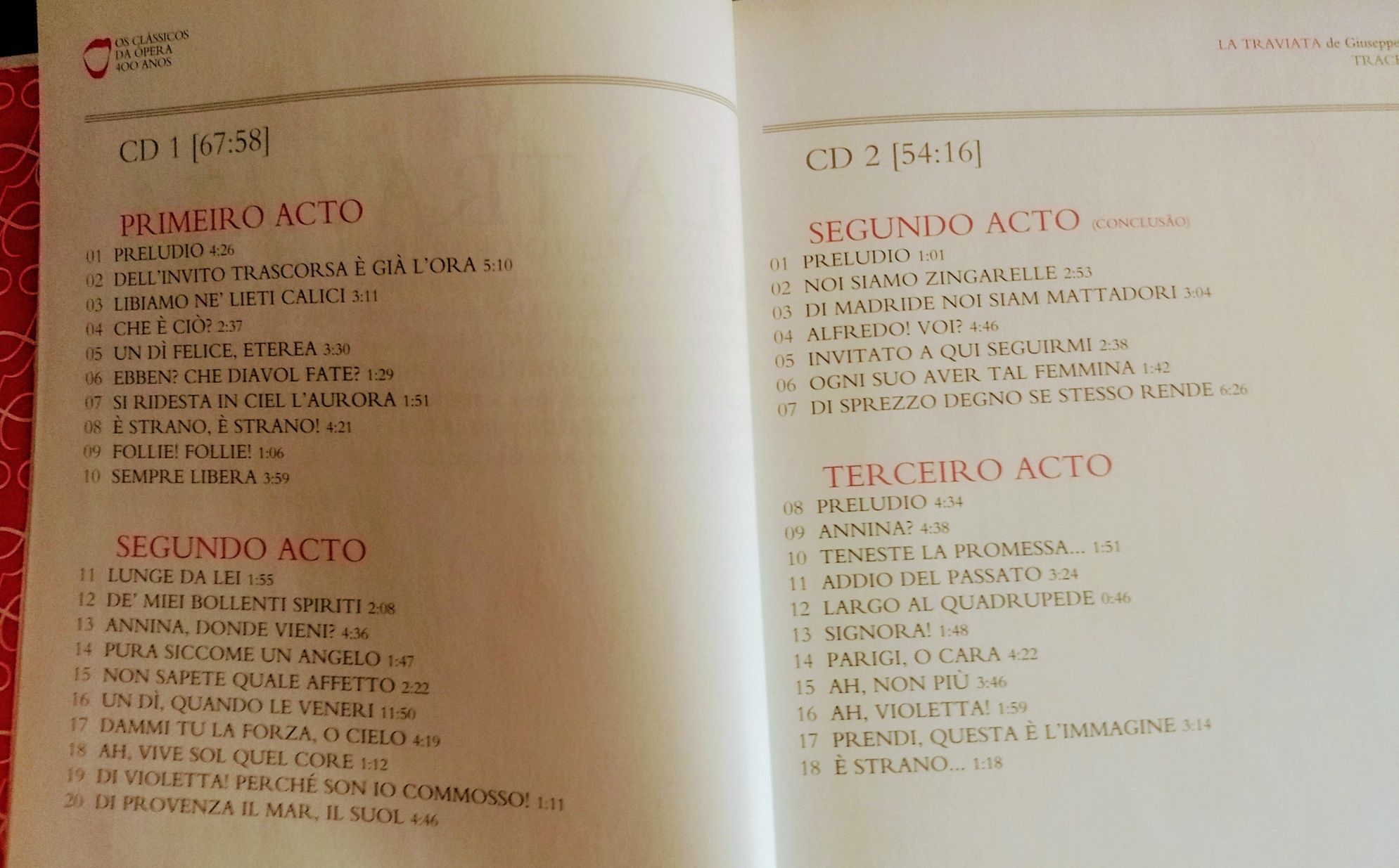 CD duplo La Traviata com libreto