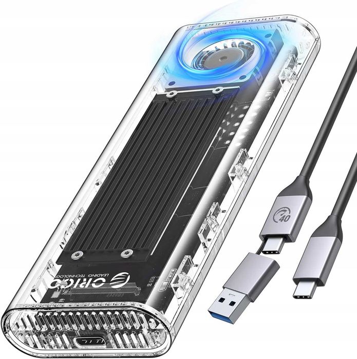 Корпус для SSD M2 Orico tcm2-u4 з вентилятором прозорий