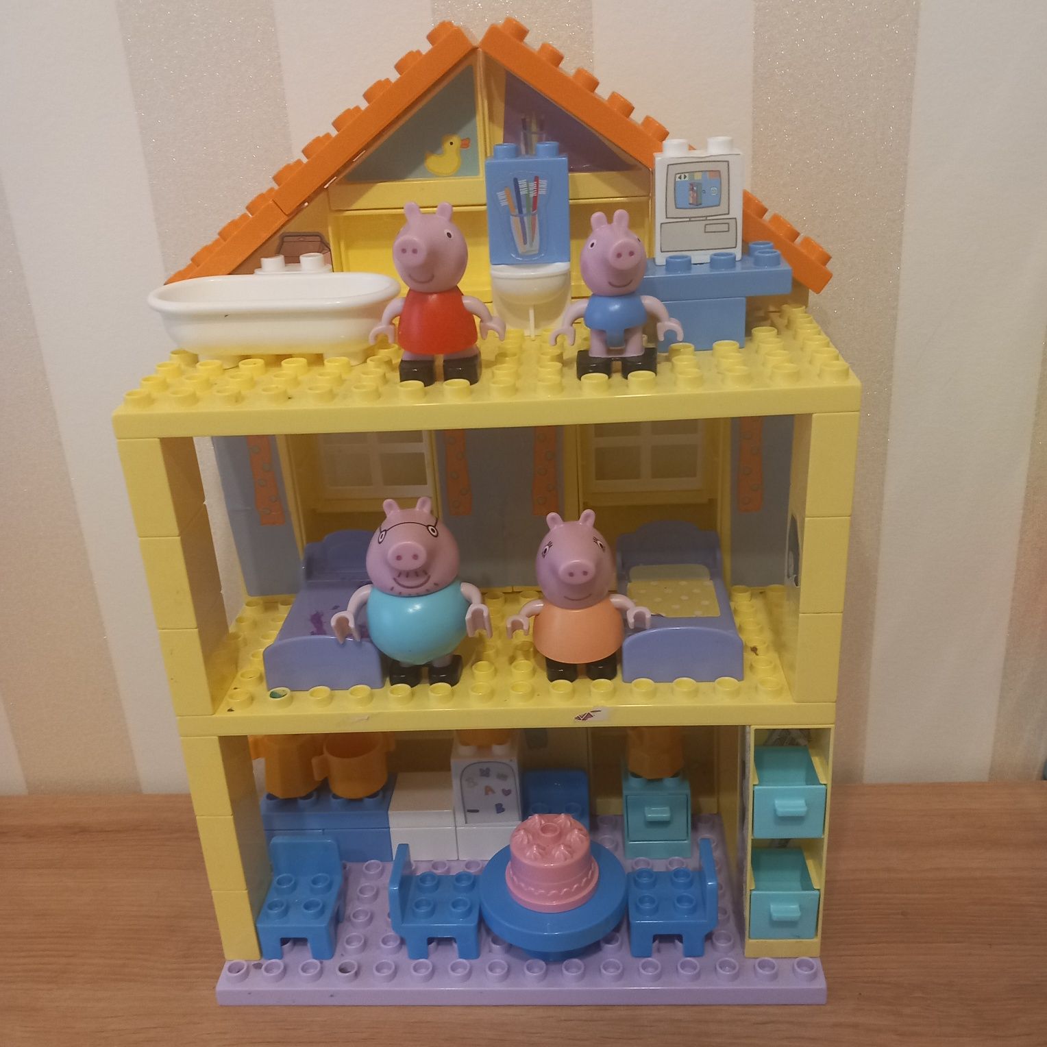 Klocki Domek Świnka Peppa Pig Happy Hous jak Lego Duplo 107 elementów