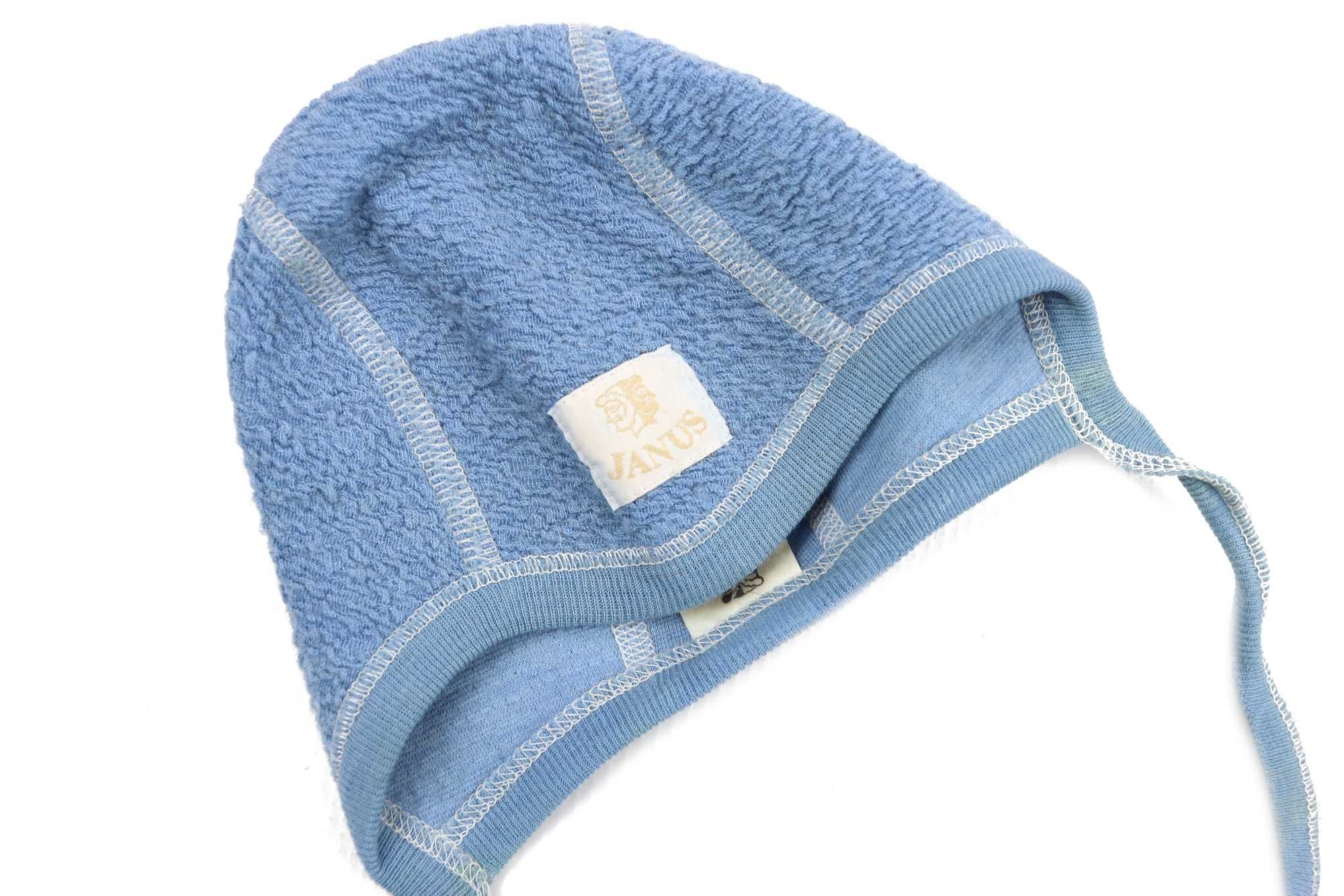 Janus czapka wiązana merino baby blue 50/60