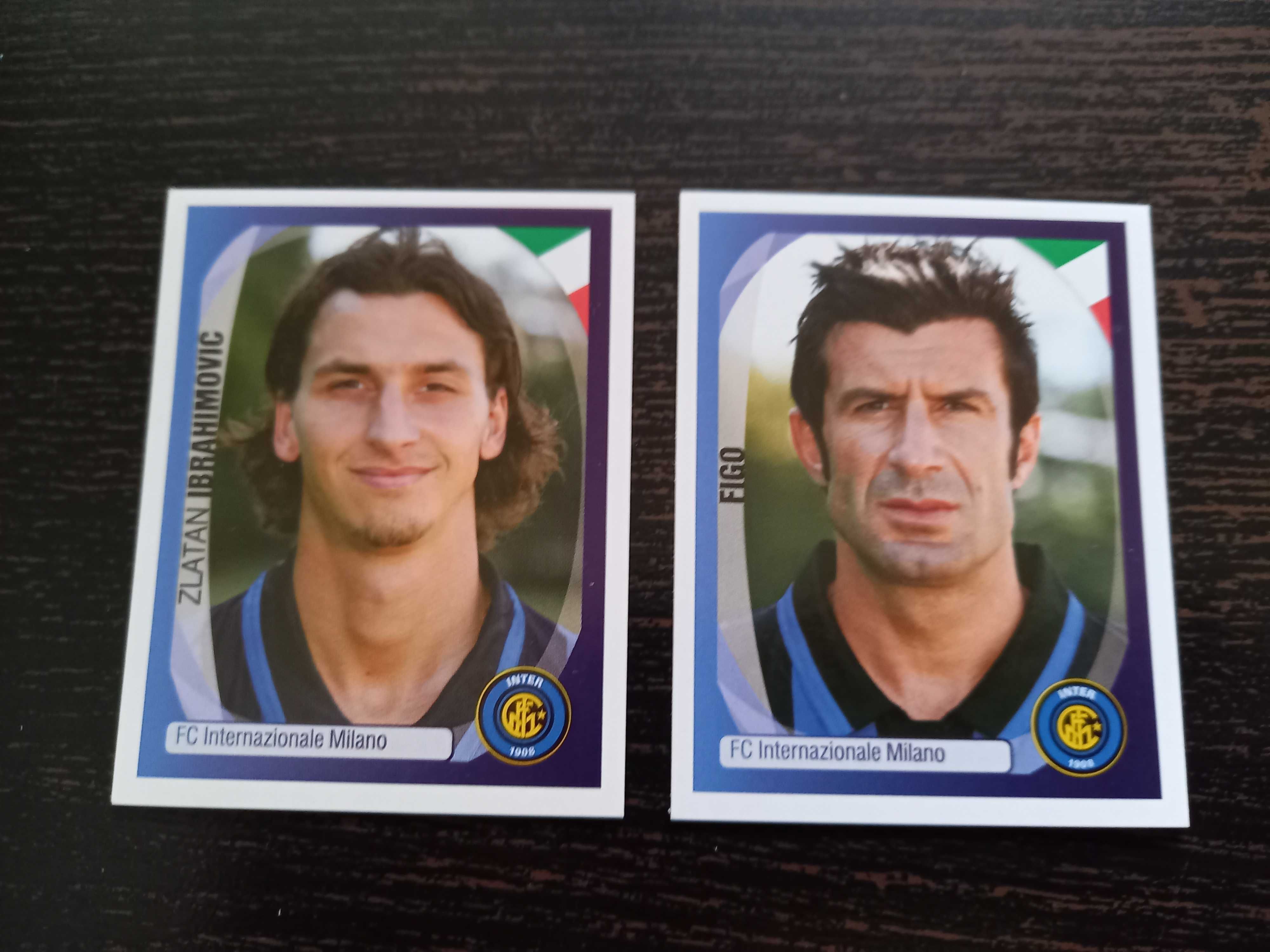 Cromos futebol de Luis Figo e Zlatan Ibrahimovic da Panini