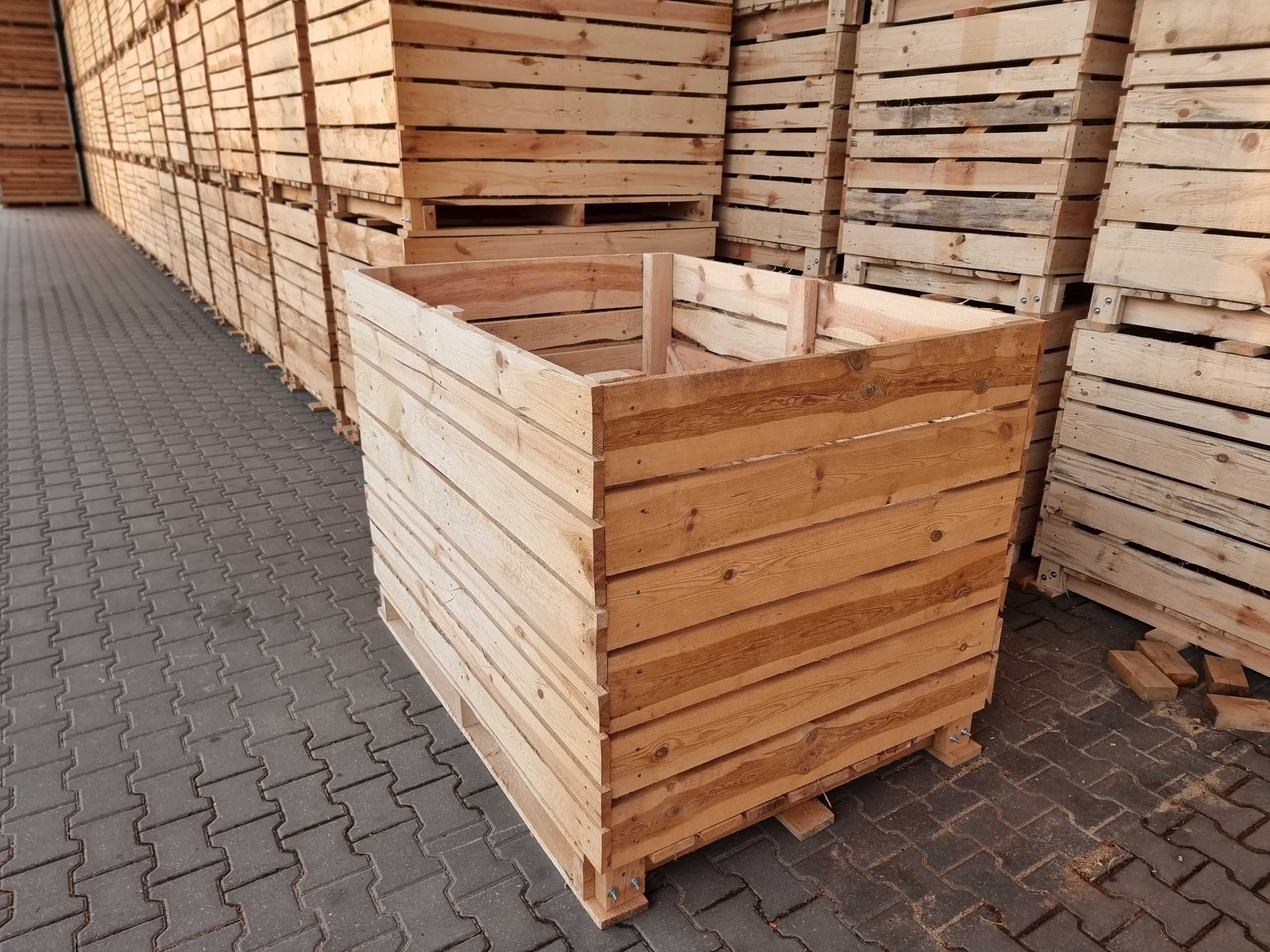 Skrzynia Skrzyniopaleta drewniane do Warzyw Nowe Kuj-Pom 120x160x120
