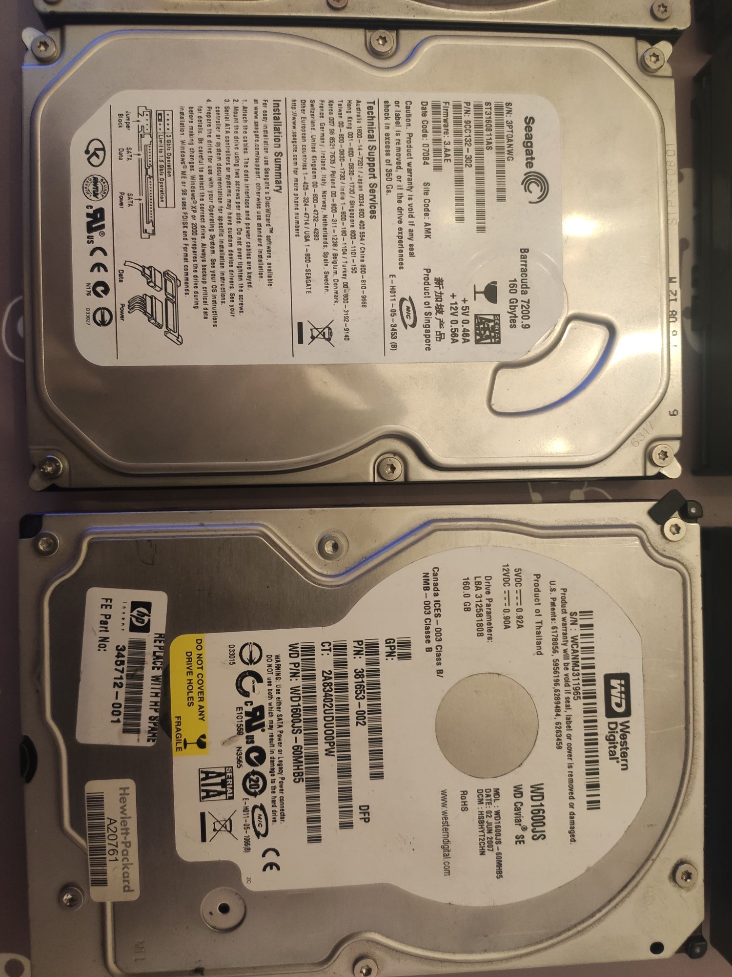 Discos 3.5 e 2.5 SATA 1TB 500GB a 40GB