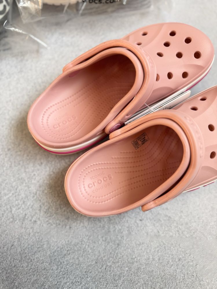 Крокси 1:1 Crocs Bayaband Clog Кроксы Тапки Сабо Белые Розовые