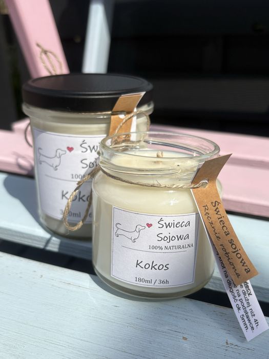 Świece sojowe ręcznie robione personalizowane