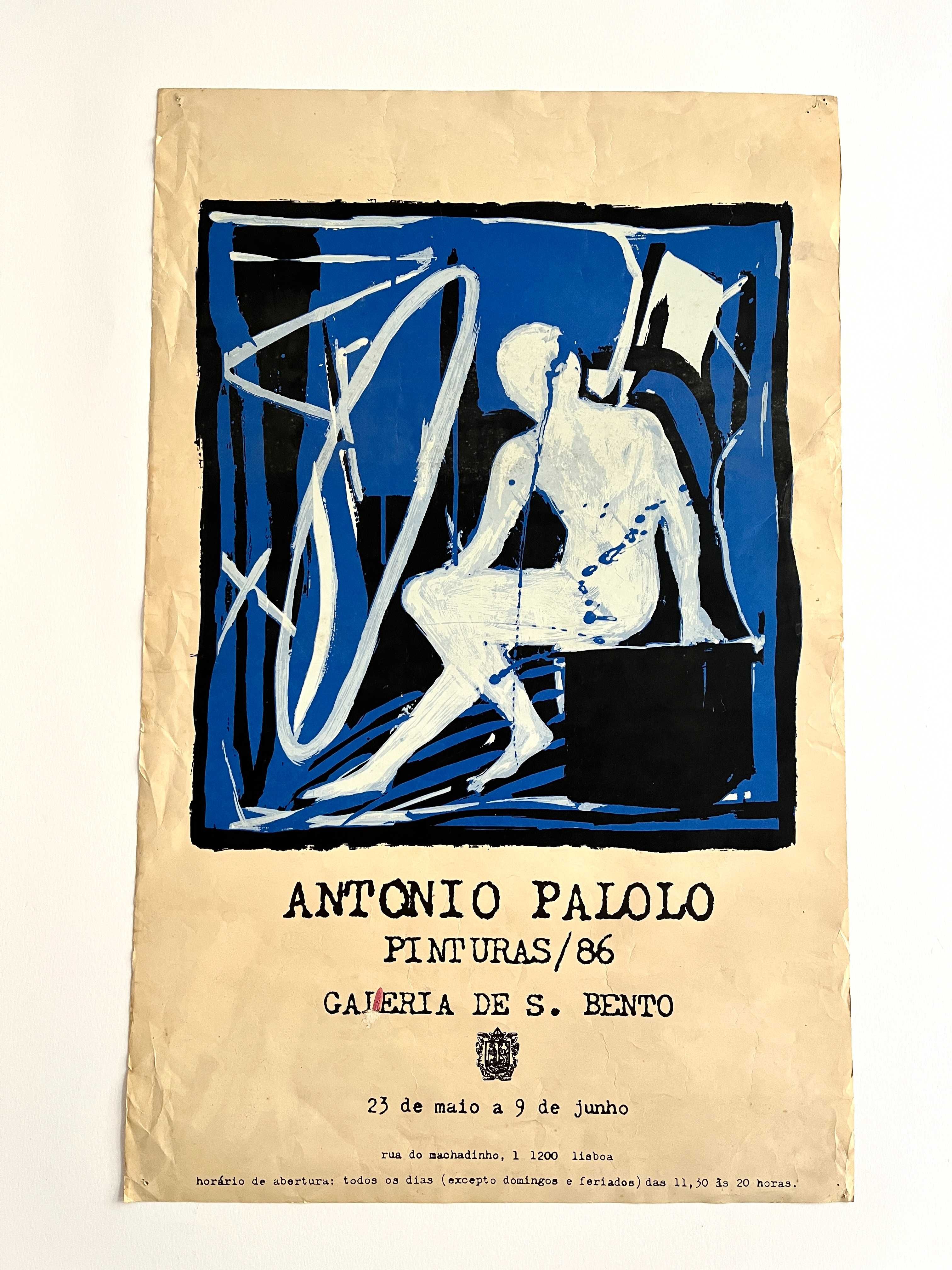 Cartaz da exposição António Palolo Galeria de S. Bento 1986 Lisboa