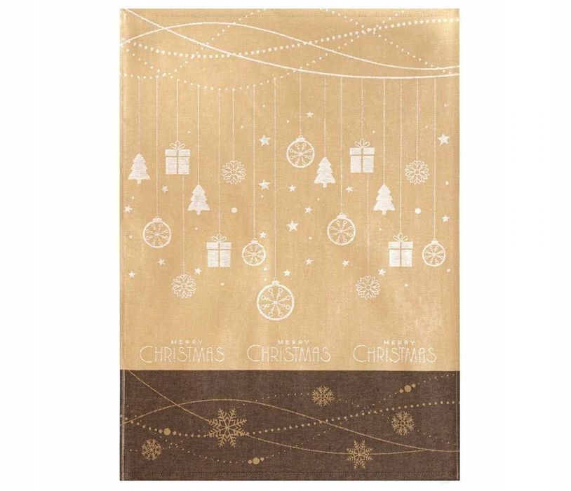 ZWOLTEX Ściereczka kuchenna MERRY TIME brąz BAWEŁNA świąteczny prezent