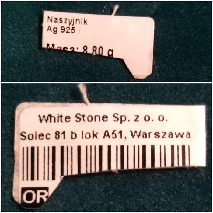 Naszyjnik z liściem srebro pozłacane