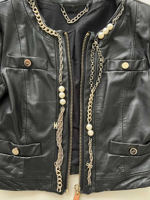 Шкіряна куртка косуха elisabetta franchi