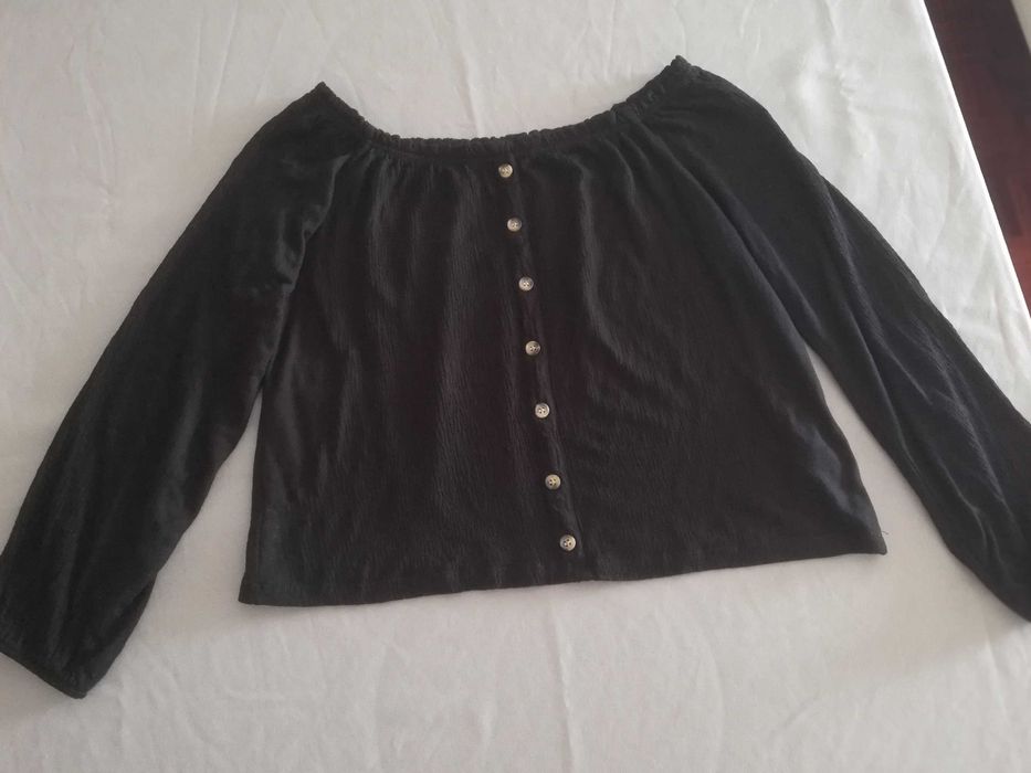 Camisola Manga Comprida Preta Bershka