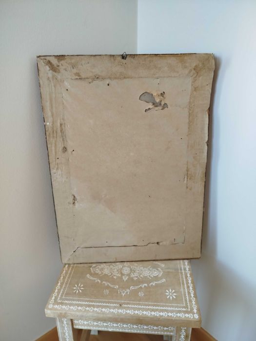Antigo e Belíssimo Quadro com Gravura