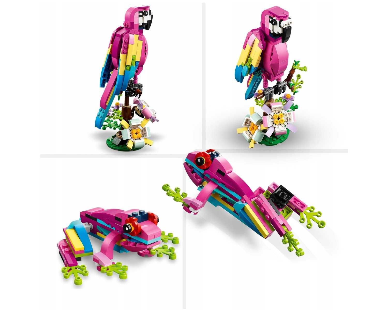 Zestaw LEGO Creator 3w1 Egzotyczna Różowa Papuga dla Dzieci Na Prezent