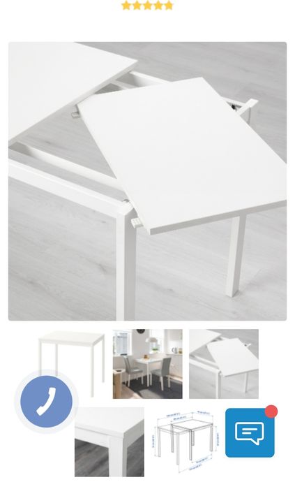 Стол обеденный раскладной 120/180*75 Ikea