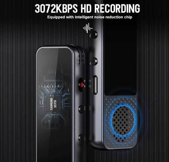 Dyktafon 64 GB rejestrator audio mp3