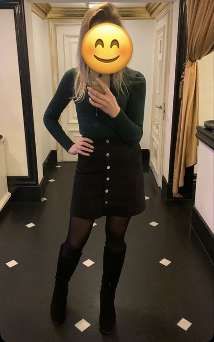 Спідниця з еко замші Mango розмір xs