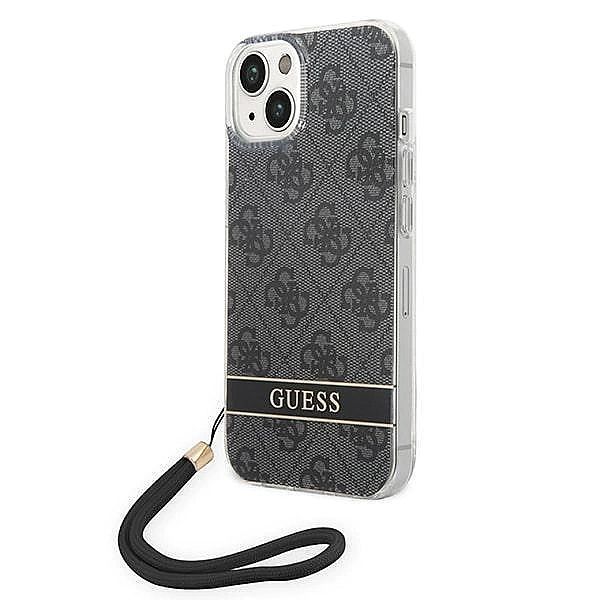 Etui Guess 4G Print Strap na iPhone 14 Plus - czarne