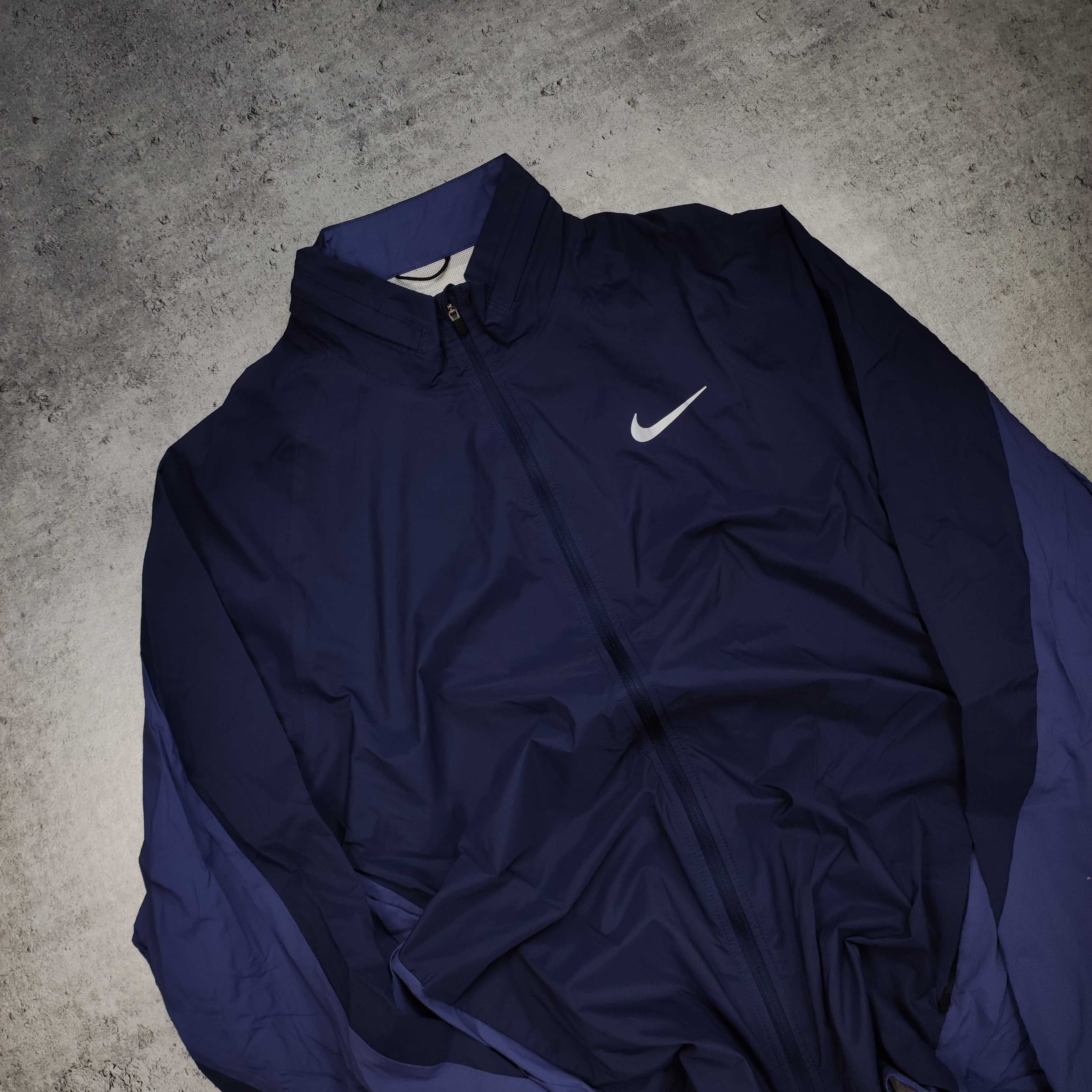 MĘSKA Lekka Kurtka Wiatrówka Biegowa Nike Shield Fioletowa Logo Therma