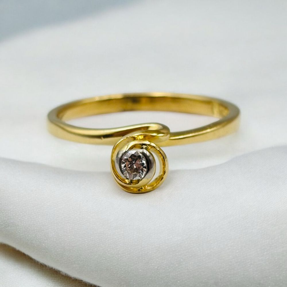 Pierścionek Złoty z Brylantem 585/14k 0.08ct Certyfikat roz20