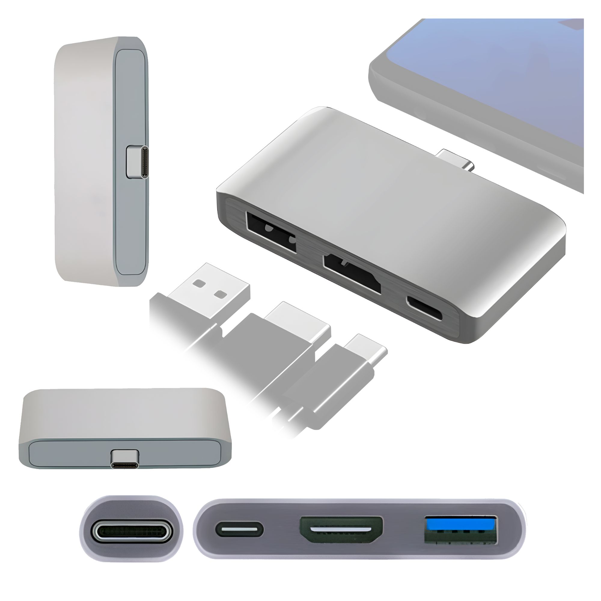 HUB Multiport USB-C 3.1 na USB-C / HDMI 4k  / USB 3.0 Adapter