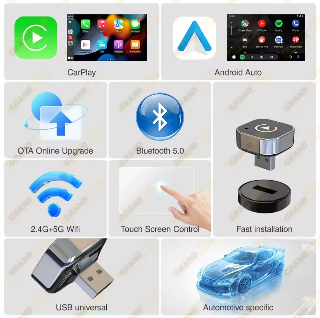 Беспроводной USB адаптер CarPlay/AndroidAuto