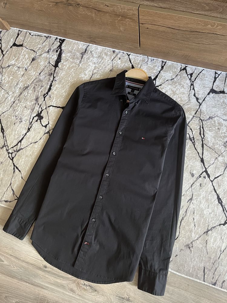 Tommy Hilfiger рубашка мужская черная slim fit / Размер М